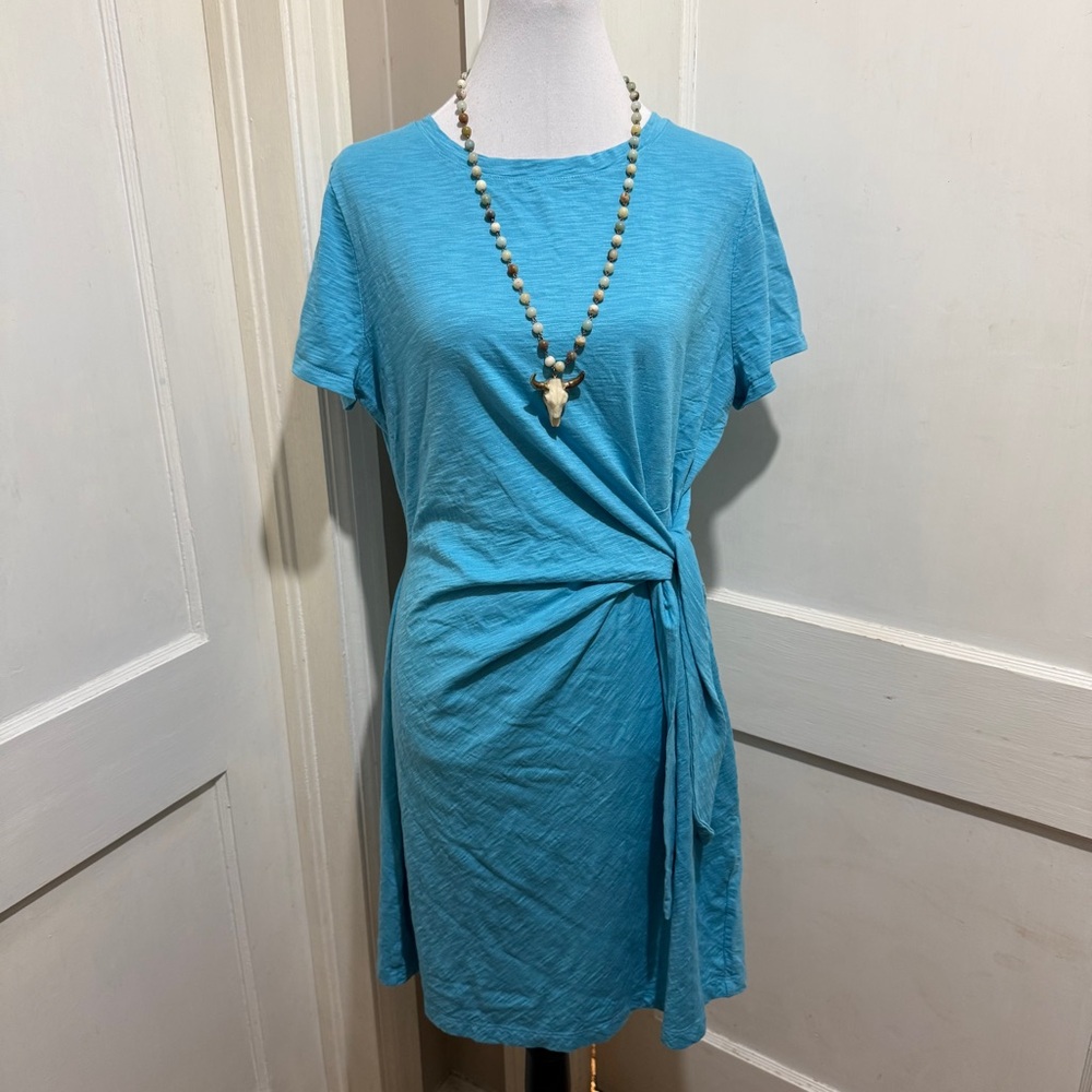 Chico's Teal Tie Waist T-shirt Dress   Size 2 Women's size 12/14